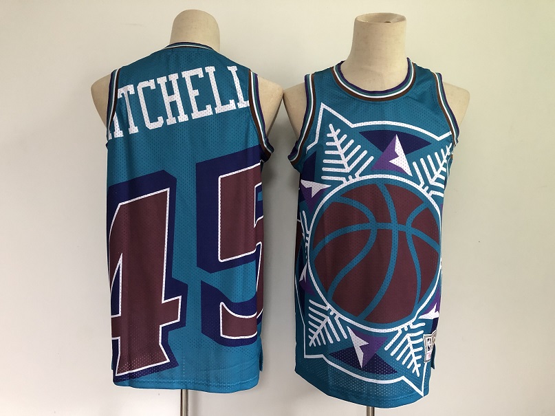 2021 Men Utah Jazz #45 Mitchell blue big face Nike NBA Jerseys->atlanta hawks->NBA Jersey